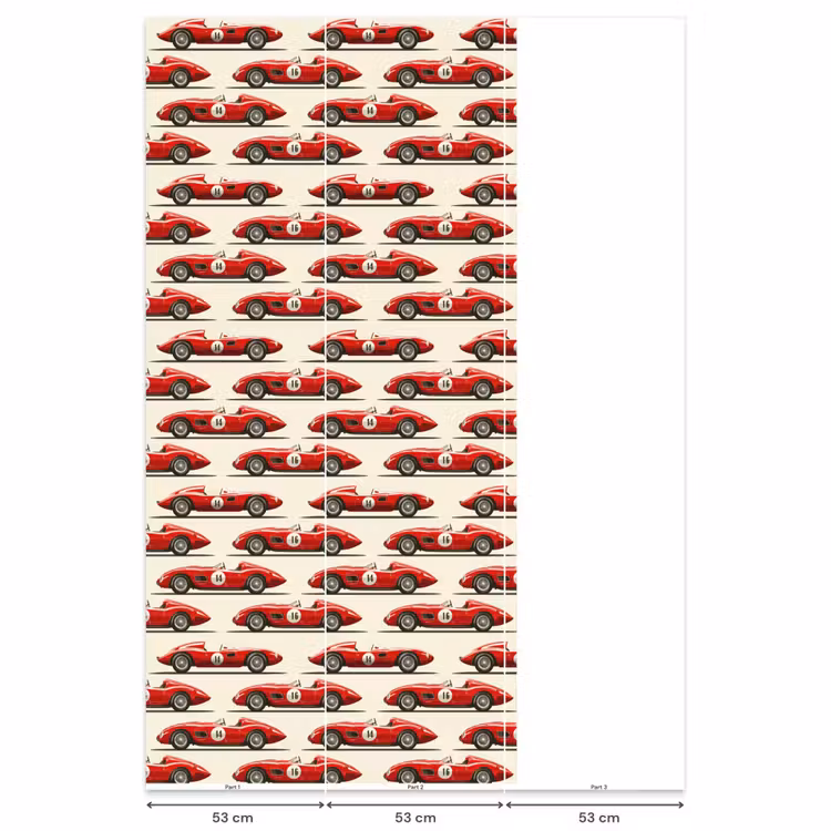 Behang - Raceauto - Retro - Rood — 6