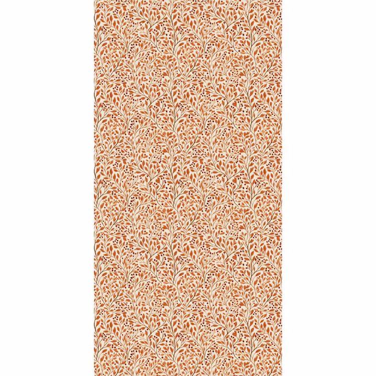 Behang - Takken met Bessen Patroon Terracotta — 2
