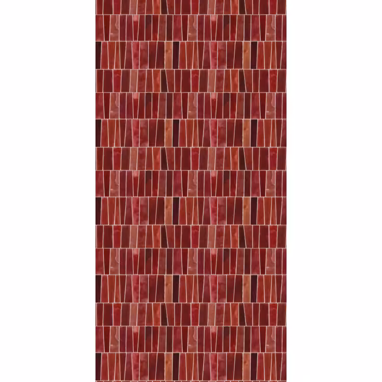Behang - Tegels - Modern - Structuur - Dieprood — 2
