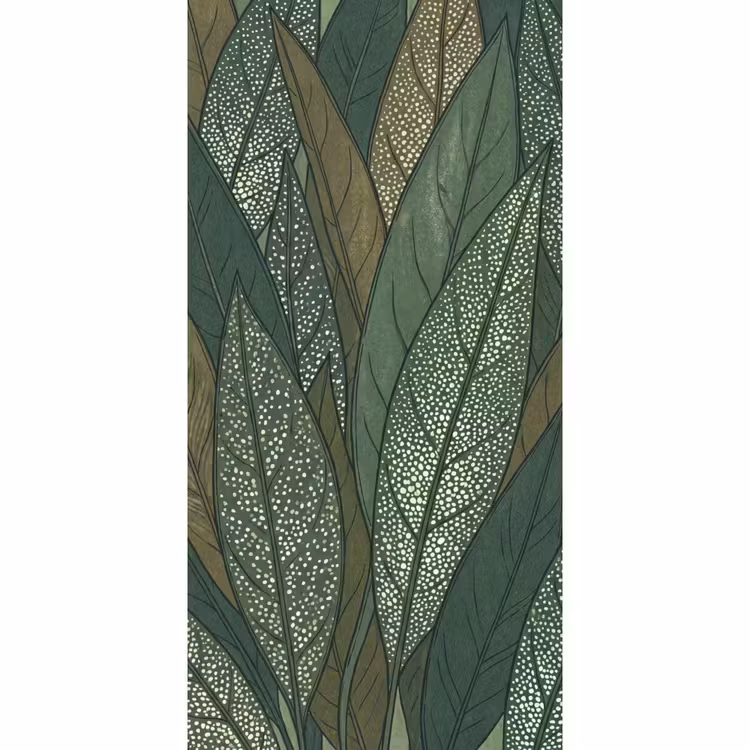 Behang - Bladeren - Patroon - Gestippeld - Natuur - Groen — 2