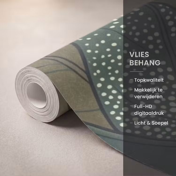 Behang - Bladeren - Patroon - Gestippeld - Natuur - Groen — 3