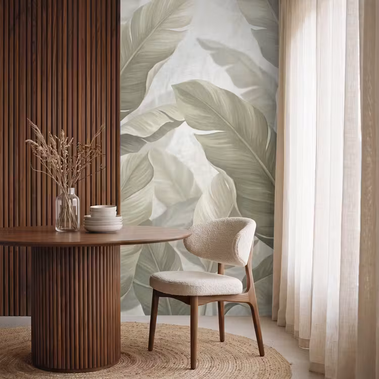 Behang - Bladeren - Tropisch - Natuur - Abstract - Beige — 4
