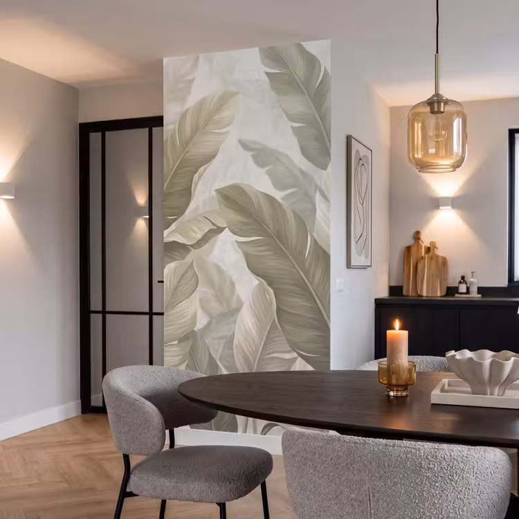 Behang - Bladeren - Tropisch - Natuur - Abstract - Beige — 5