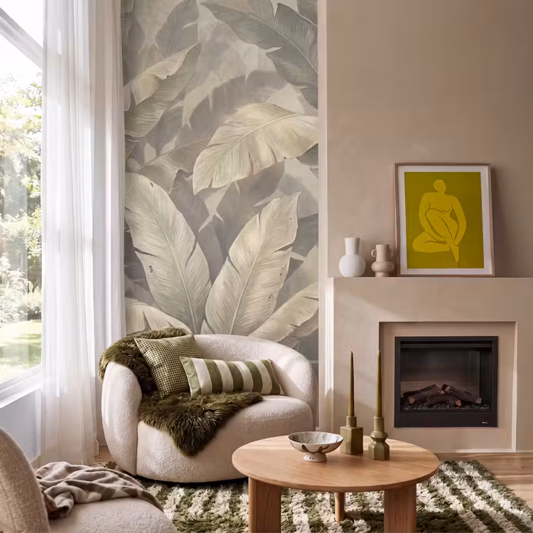 Behang - Bladeren - Tropisch - Natuur - Modern - Beige — 1