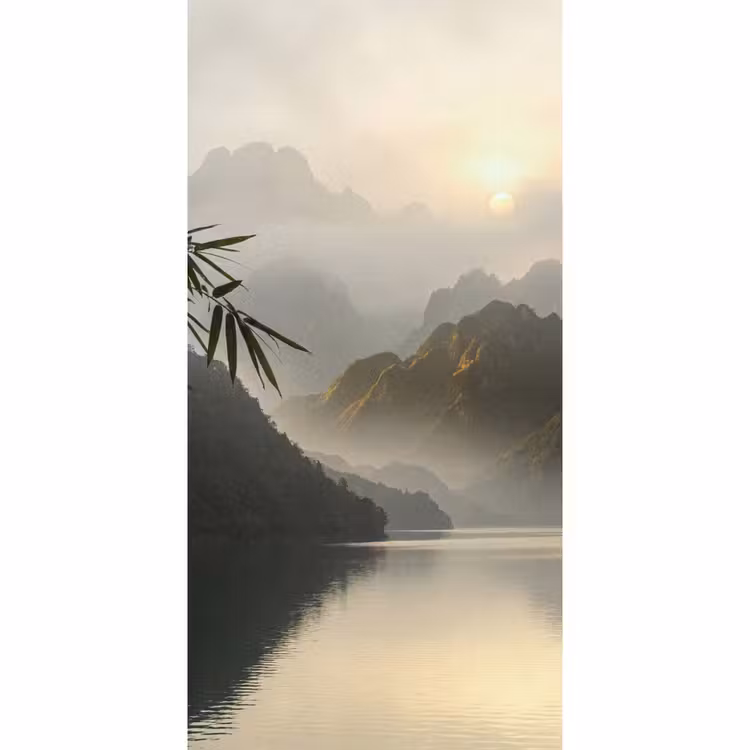 Behang - Bergen - Water - Mist - Natuur - Landschap — 2