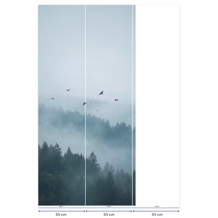 Behang - Bos - Mist - Vogels - Natuur - Groen — 6