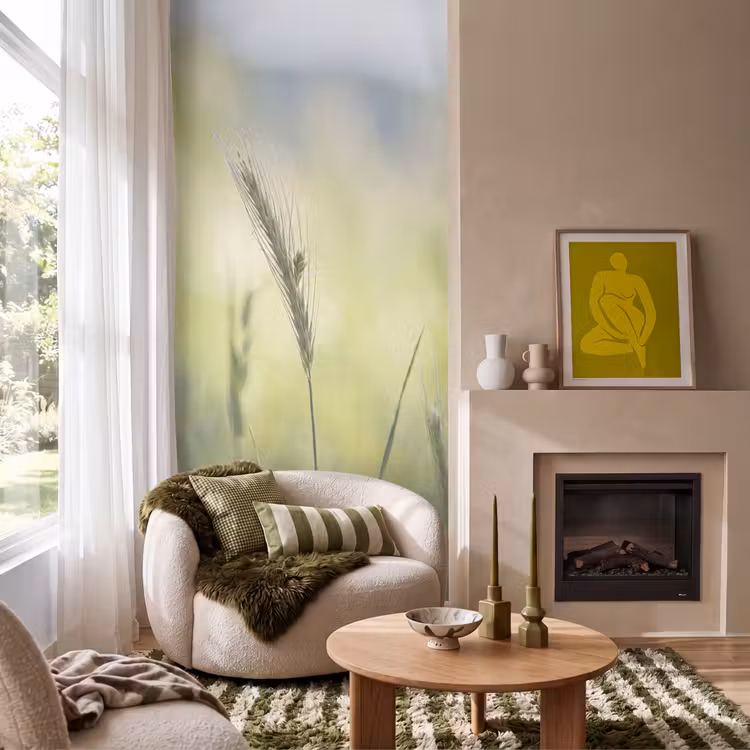 Behang - Graan - Aar - Natuur - Groen - Detail — 1