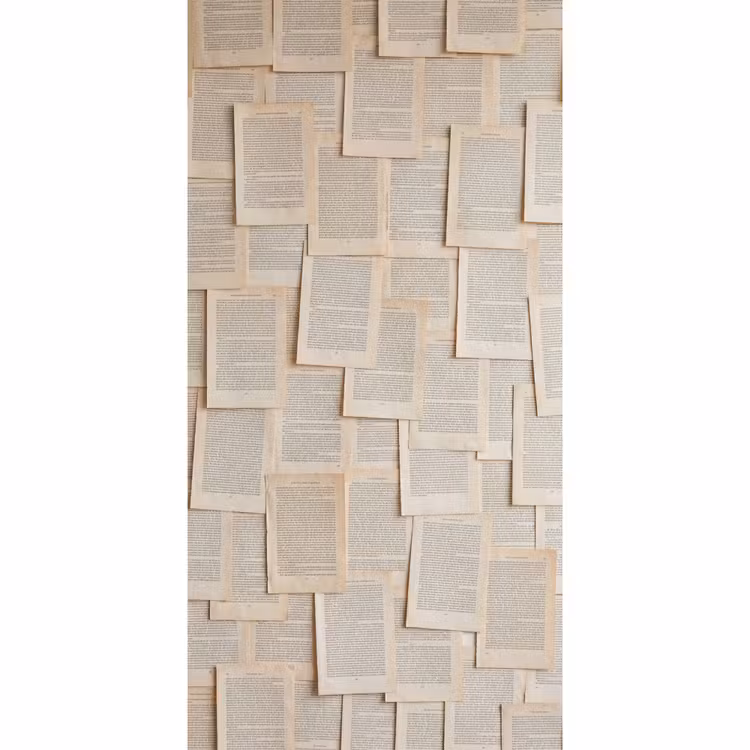Behang - Boekpagina - Collage - Literatuur - Vintage - Beige — 2