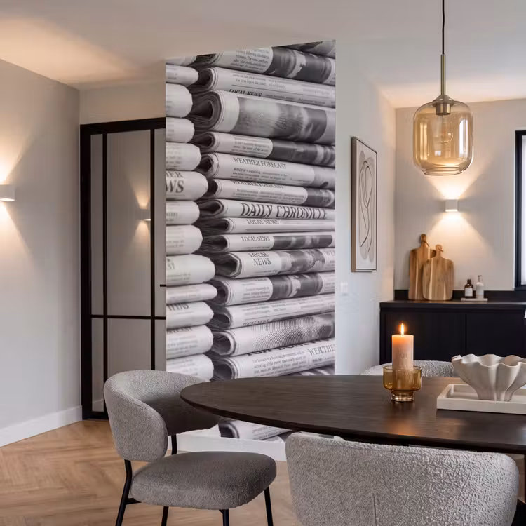 Behang - Krant - Stapel - Nieuws - Zwart-wit - Media — 5