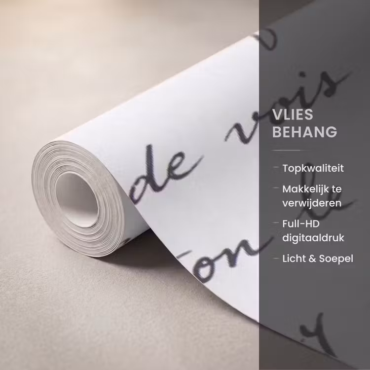 Behang - Tekst - Handschrift - Klassiek - ZwartWit — 3
