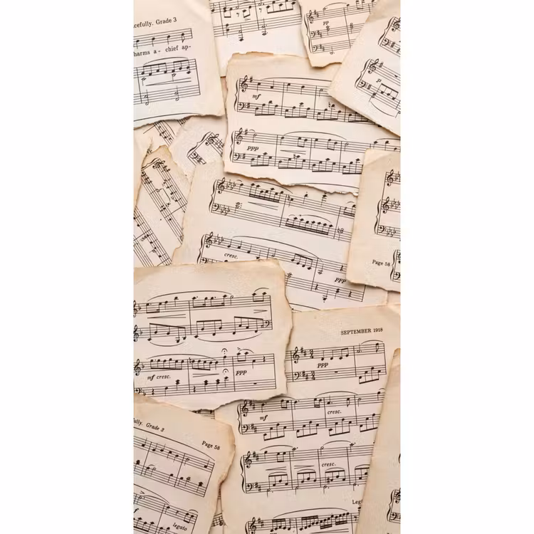 Behang - Bladmuziek - Oud - Noten - Vintage - Beige — 2