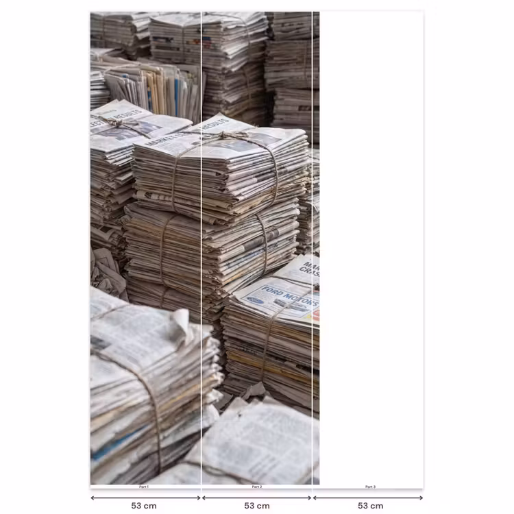 Behang - Kranten - Stapels - Touw - Informatie - Vintage — 6