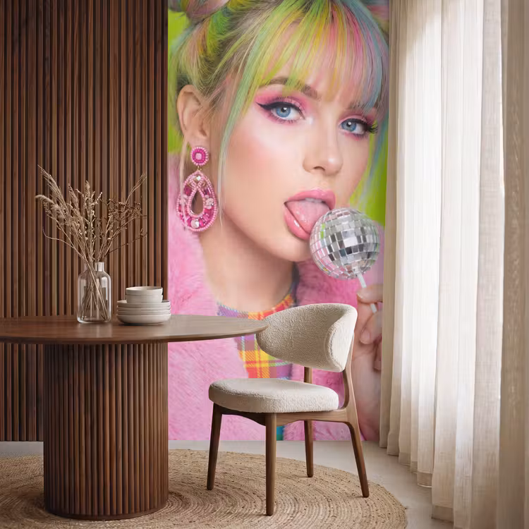 Behang - Vrouw - Kleurrijk haar - Pop art - Modern - Levendig β 4