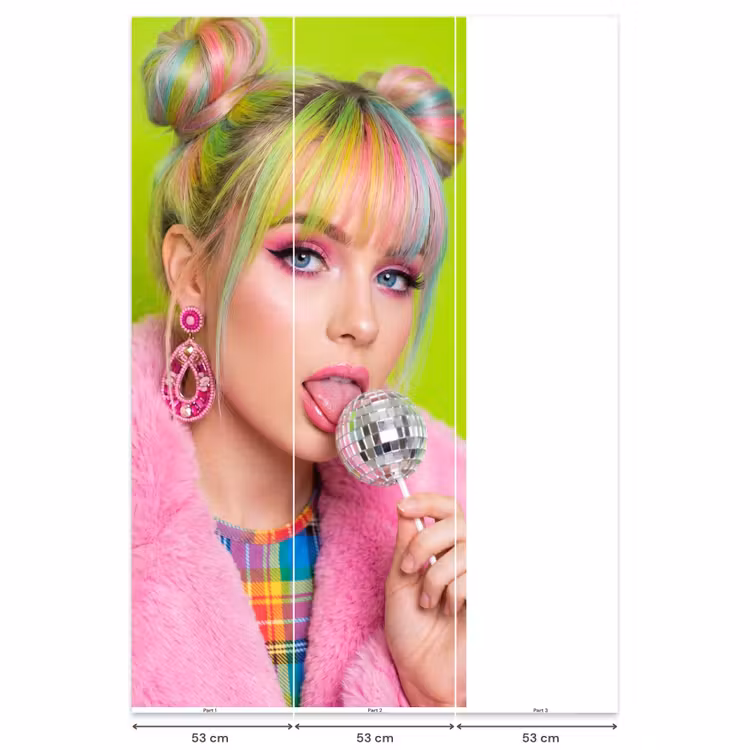 Behang - Vrouw - Kleurrijk haar - Pop art - Modern - Levendig β 6
