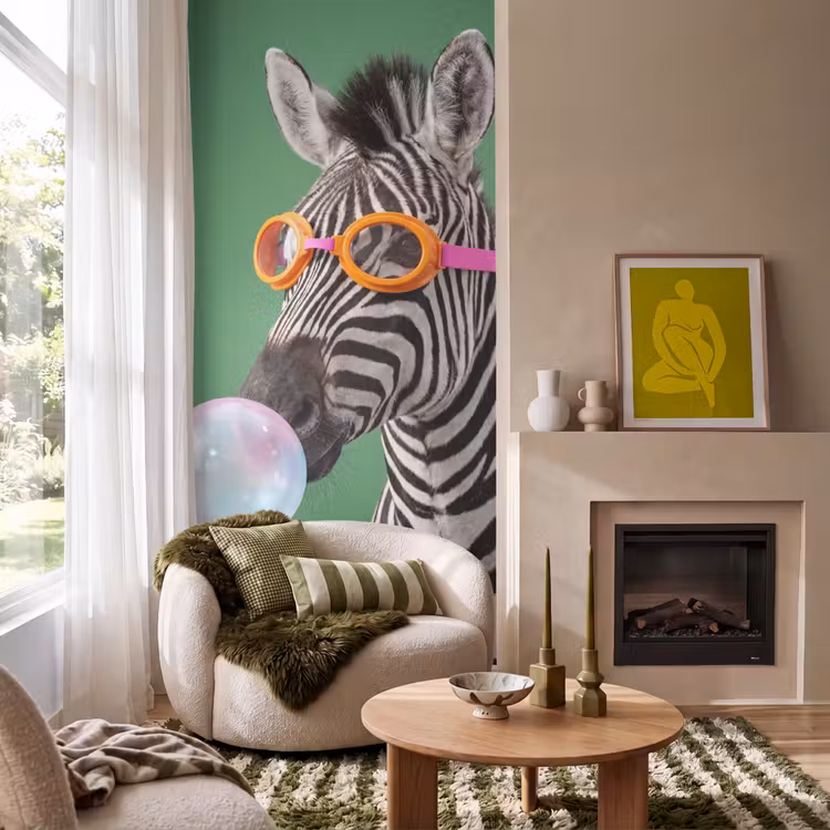 Behang - Dier - Bril - Bel - Modern - Groen — 1