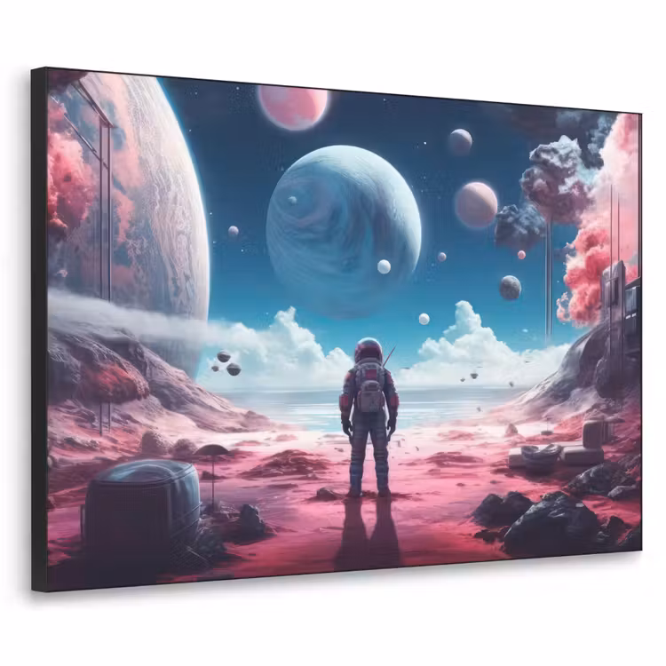 Art Frame - Astronaut - Ruimte - Planeten - Wolken — 1
