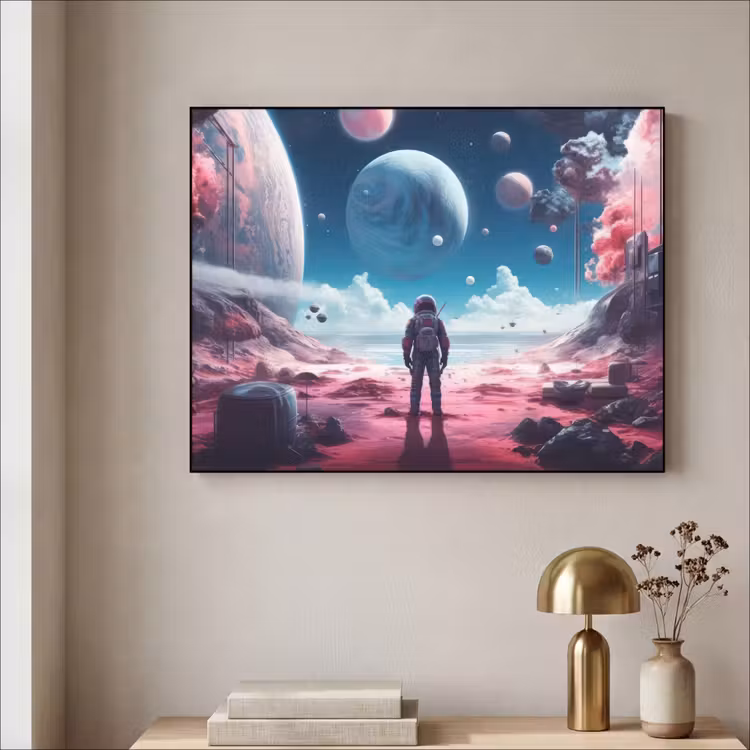Art Frame - Astronaut - Ruimte - Planeten - Wolken — 5