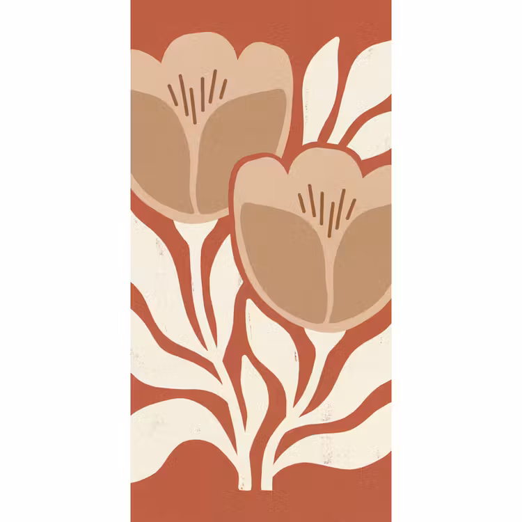 Behang - Tulpen Bladeren Terracotta — 2