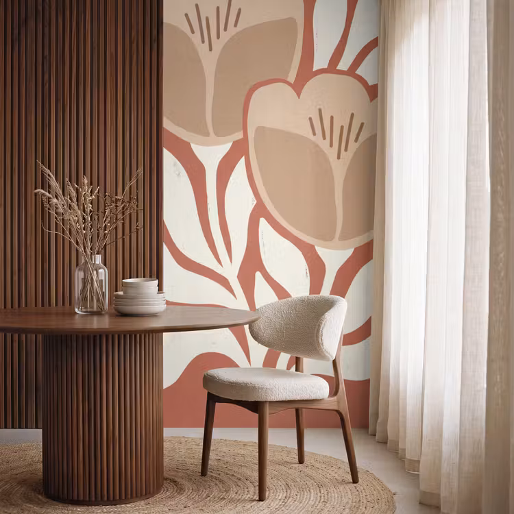 Behang - Tulpen Bladeren Terracotta — 4