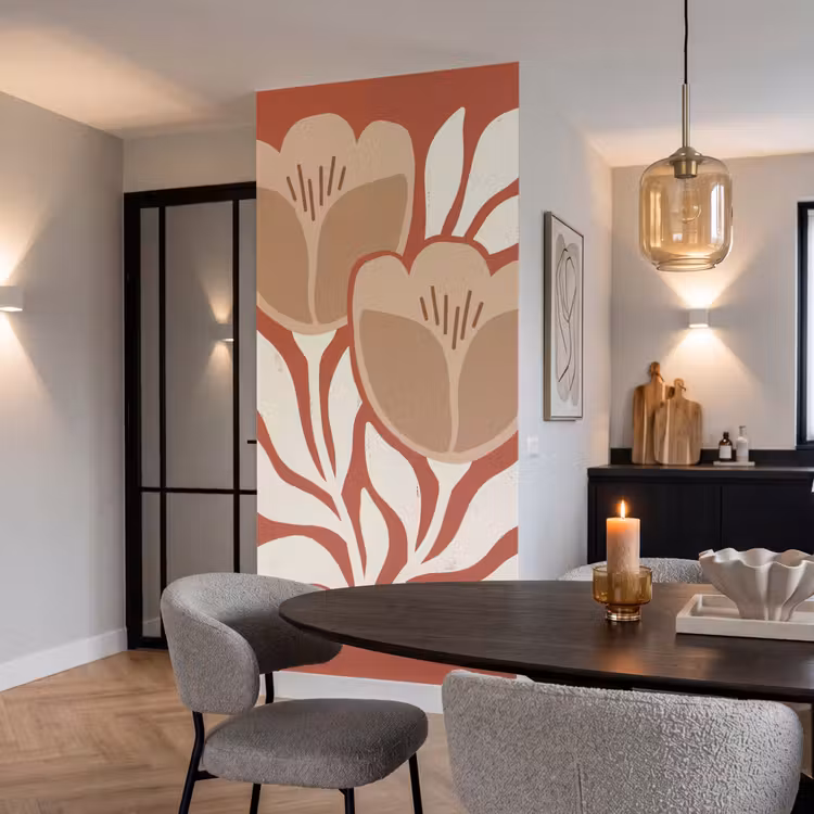 Behang - Tulpen Bladeren Terracotta — 5