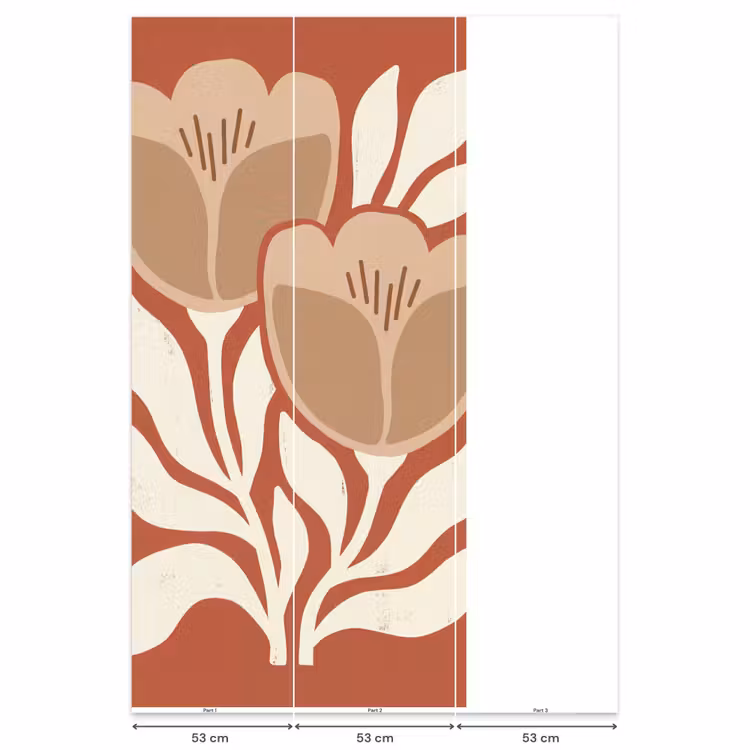 Behang - Tulpen Bladeren Terracotta — 6