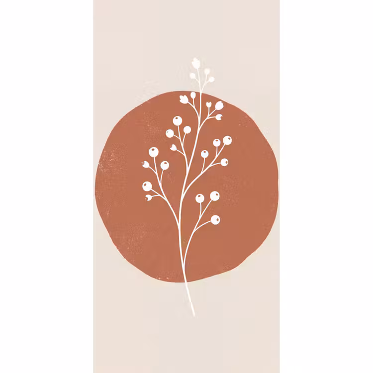 Behang - Takje met Besjes Terracotta Cirkel — 2