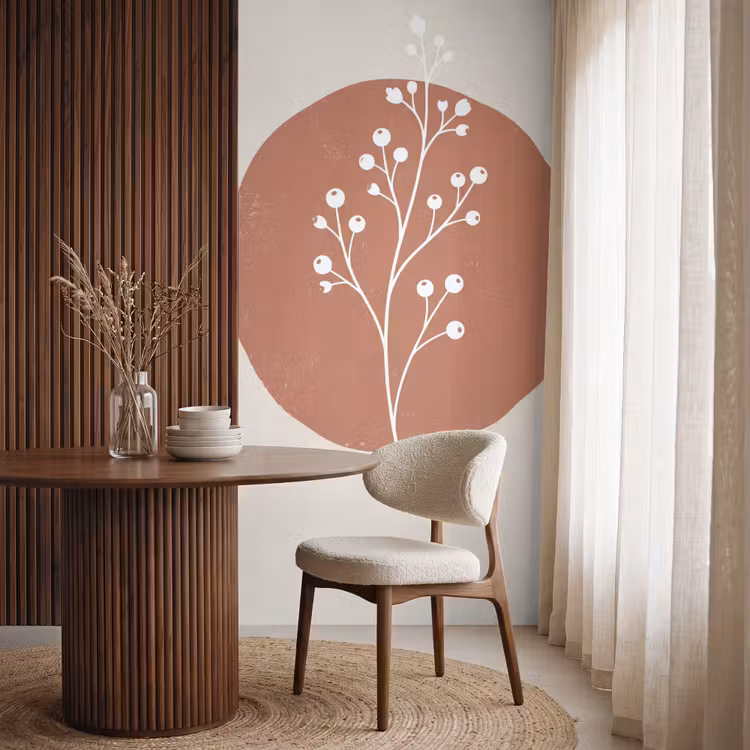 Behang - Takje met Besjes Terracotta Cirkel — 4