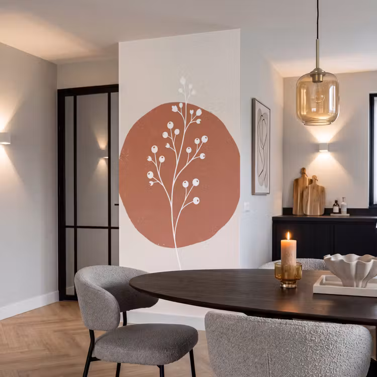 Behang - Takje met Besjes Terracotta Cirkel — 5