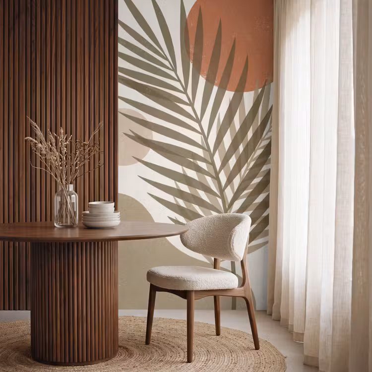 Behang - Palmblad Abstracte Vormen Terracotta — 4