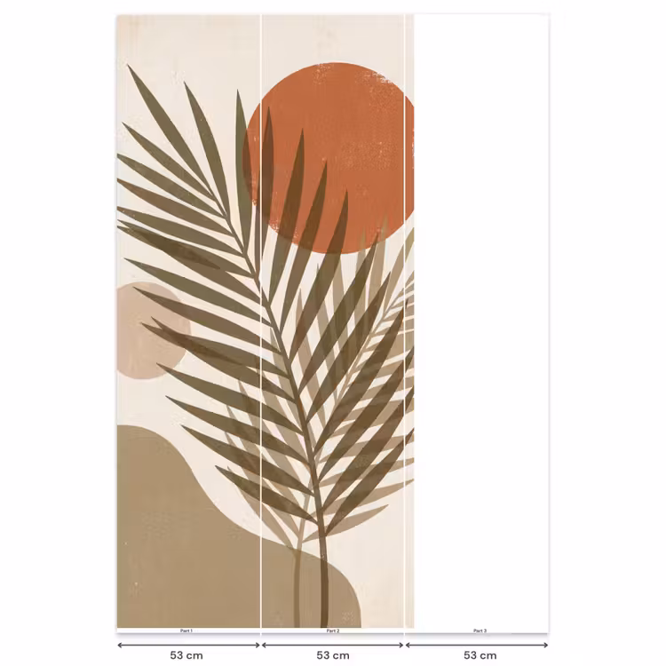 Behang - Palmblad Abstracte Vormen Terracotta — 6