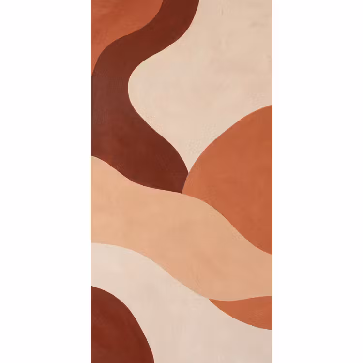 Behang - Abstracte Golvende Vormen Terracotta — 2