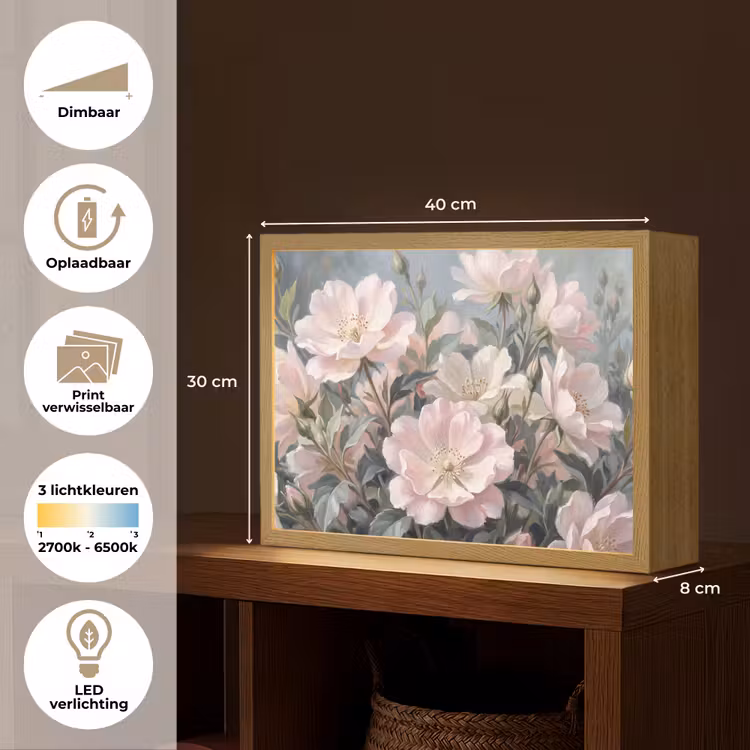 Lightbox - Wandlamp - Rozen - Illustratie - Roze — 10