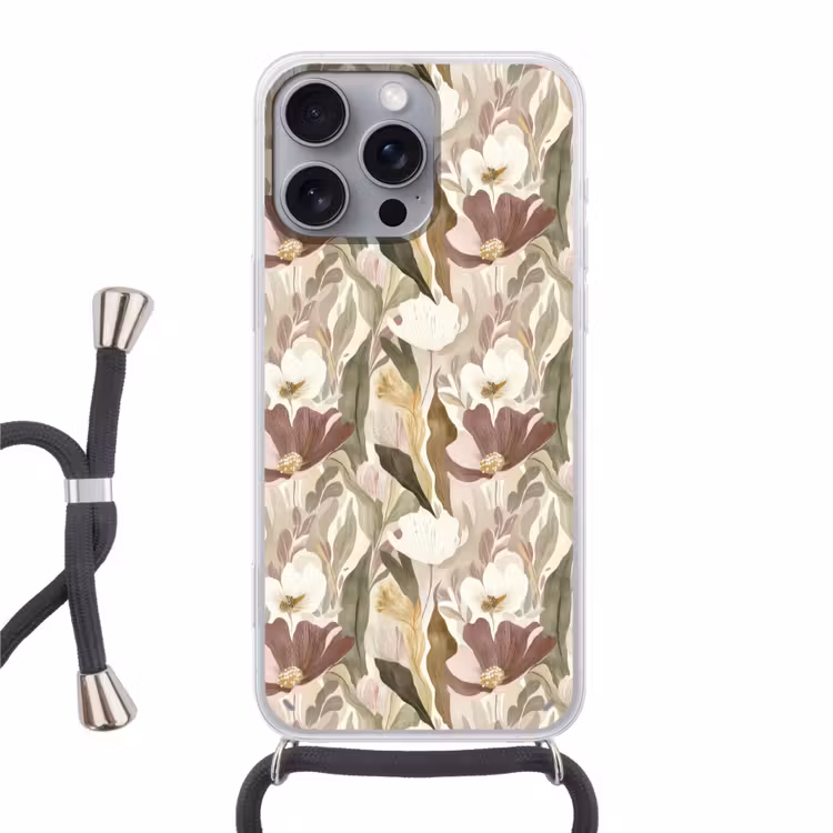 Telefoonhoesje met koord - Bloemen - Aquarel - Kleurrijk
