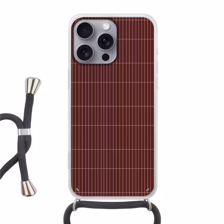 Telefoonhoesje met koord - Lijnen - Patroon - Bordeaux