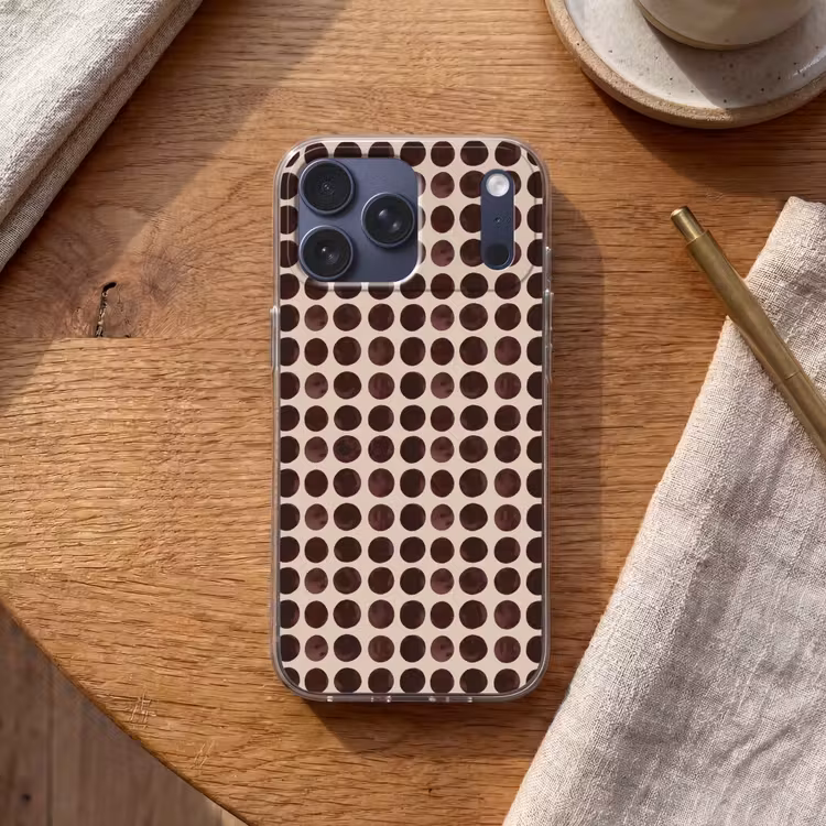 Telefoonhoesje Softcase - Stippen - Patroon - Bruin — 2