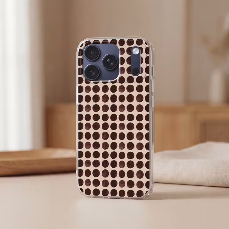 Telefoonhoesje Softcase - Stippen - Patroon - Bruin — 3