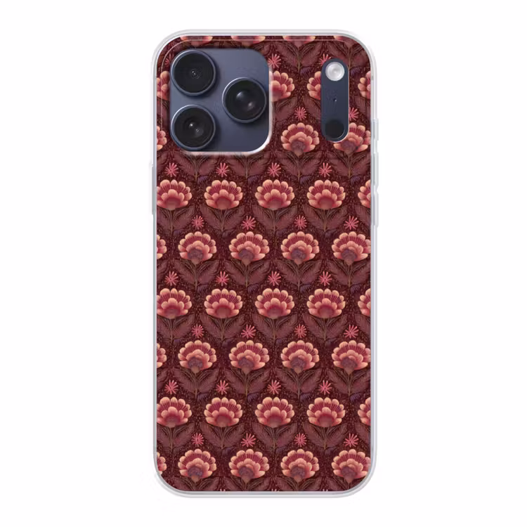 Telefoonhoesje Softcase - Bloemen - Waaier - Paars