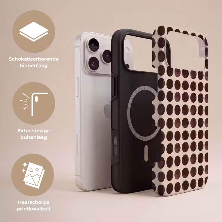 Telefoonhoesje Toughcase - Stippen - Patroon - Bruin — 3