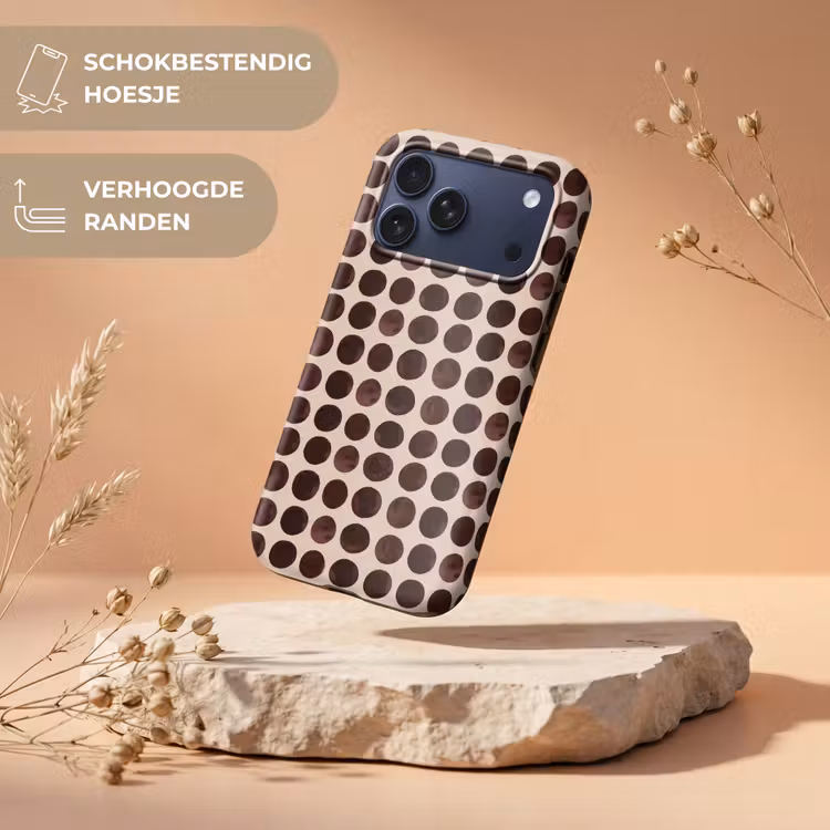 Telefoonhoesje Toughcase - Stippen - Patroon - Bruin — 5