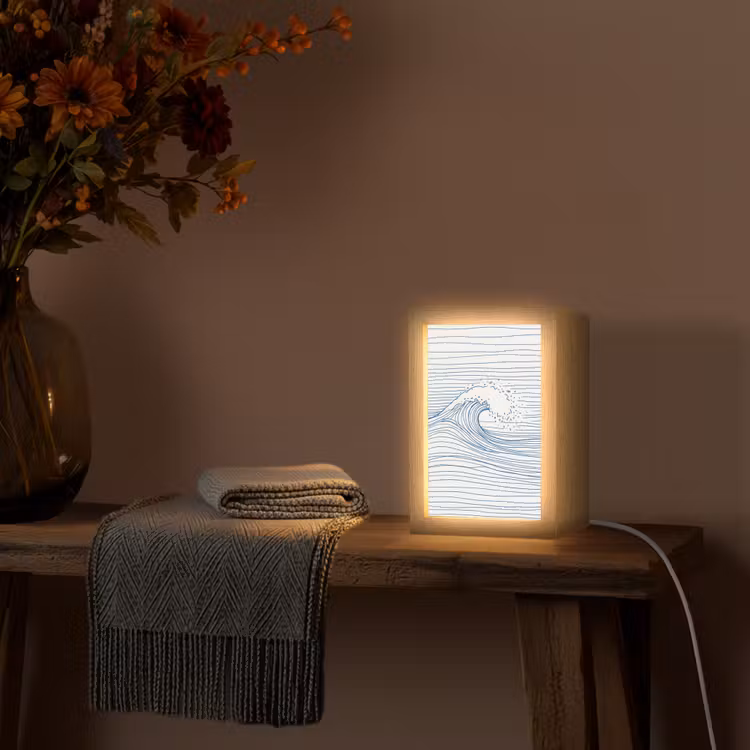 Gepersonaliseerde lightbox - Golf - Brekende - Natuur - Minimalistisch - Blauw — 3