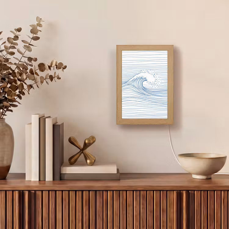 Gepersonaliseerde lightbox - Golf - Brekende - Natuur - Minimalistisch - Blauw — 4