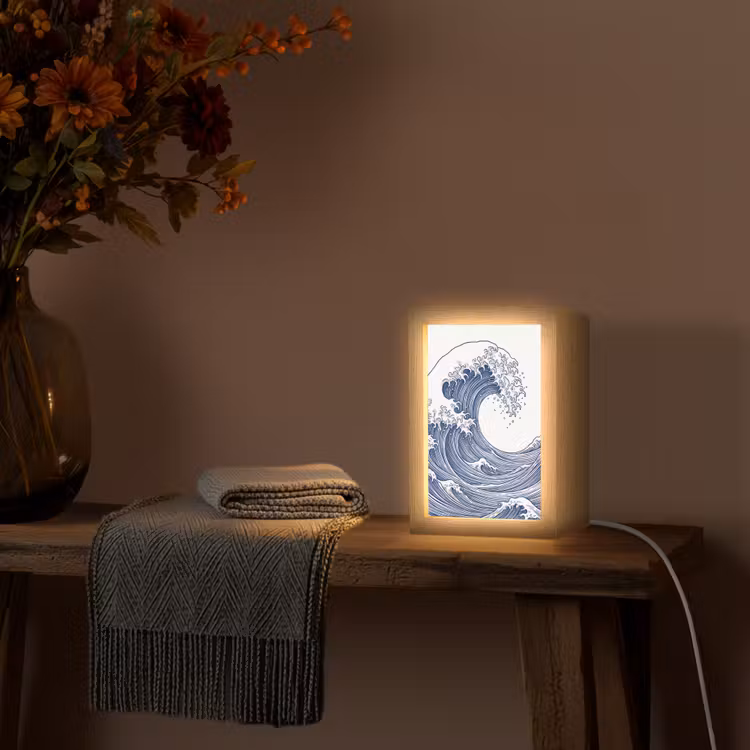 Gepersonaliseerde lightbox - Golf - Japans - Zee - Illustratie - Blauw — 3