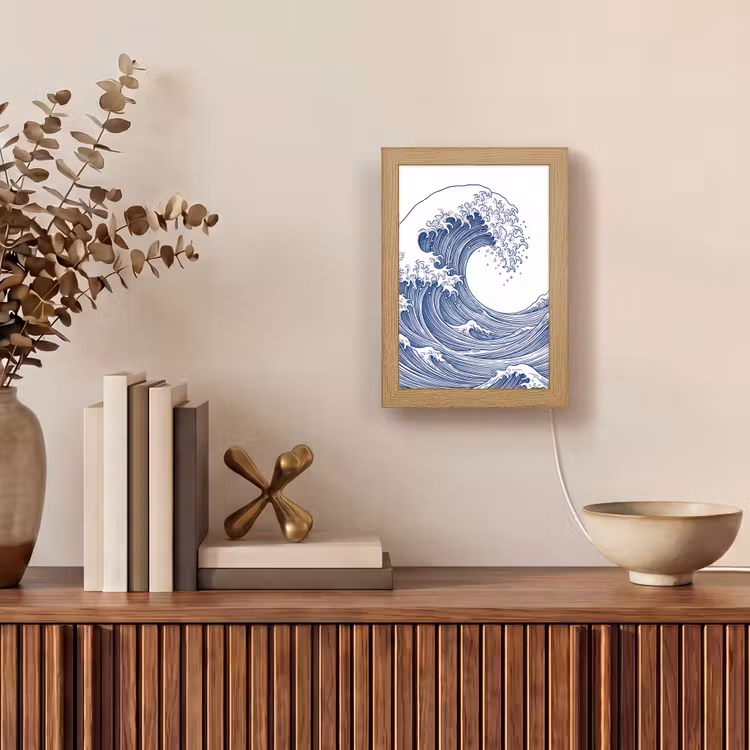 Gepersonaliseerde lightbox - Golf - Japans - Zee - Illustratie - Blauw — 4