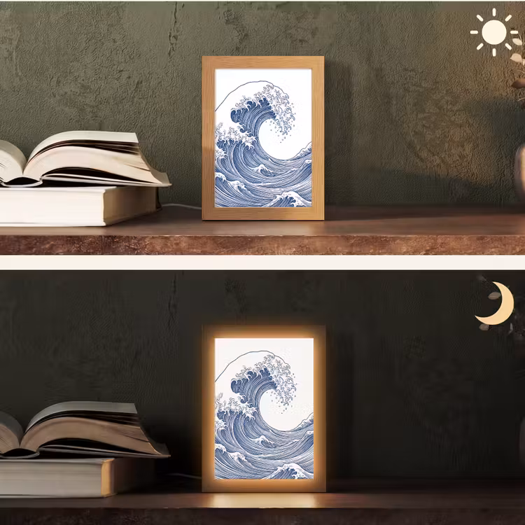 Gepersonaliseerde lightbox - Golf - Japans - Zee - Illustratie - Blauw — 5