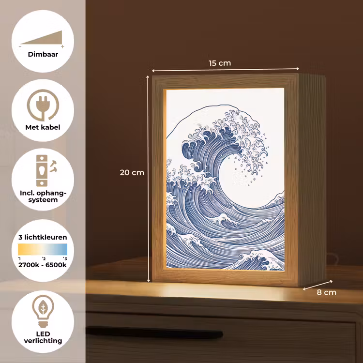 Gepersonaliseerde lightbox - Golf - Japans - Zee - Illustratie - Blauw — 7