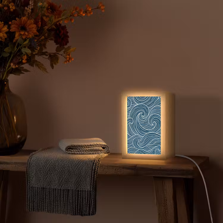 Gepersonaliseerde lightbox - Golven - Spiraal - Water - Abstract - Blauw — 3