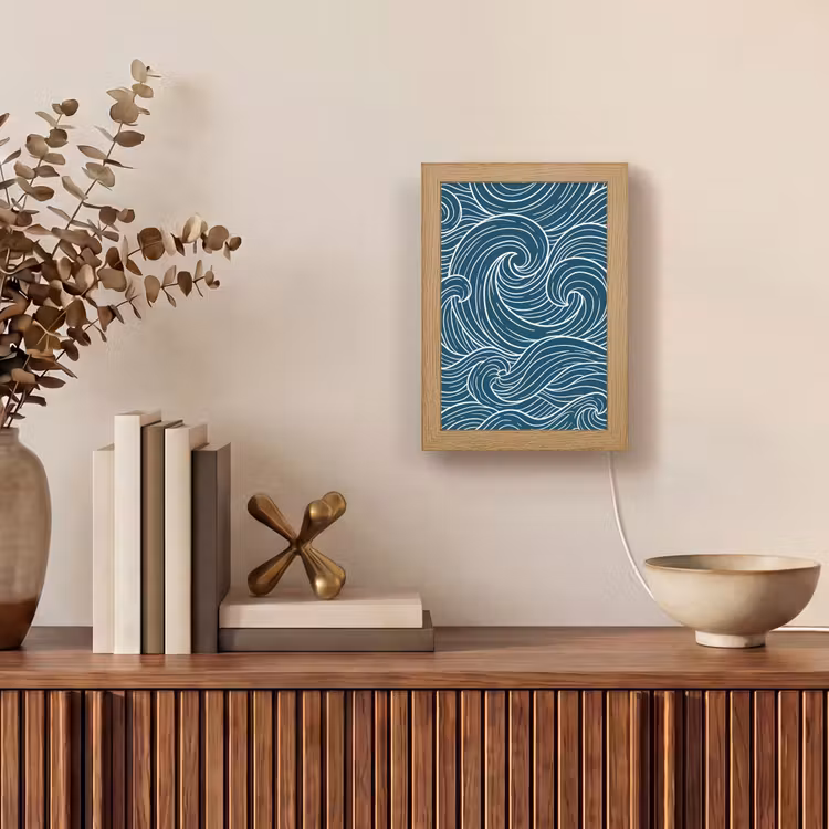 Gepersonaliseerde lightbox - Golven - Spiraal - Water - Abstract - Blauw — 4