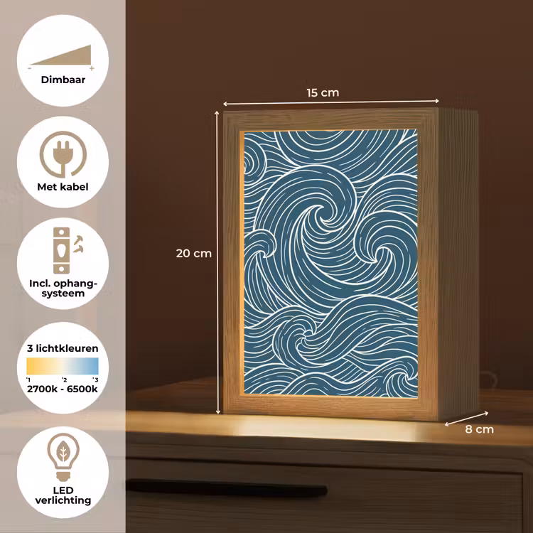 Gepersonaliseerde lightbox - Golven - Spiraal - Water - Abstract - Blauw — 7