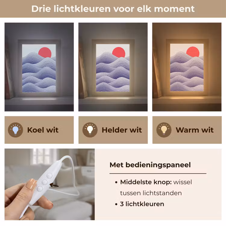 Gepersonaliseerde lightbox - Golven - Zon - Natuur - Abstract - Rood — 6