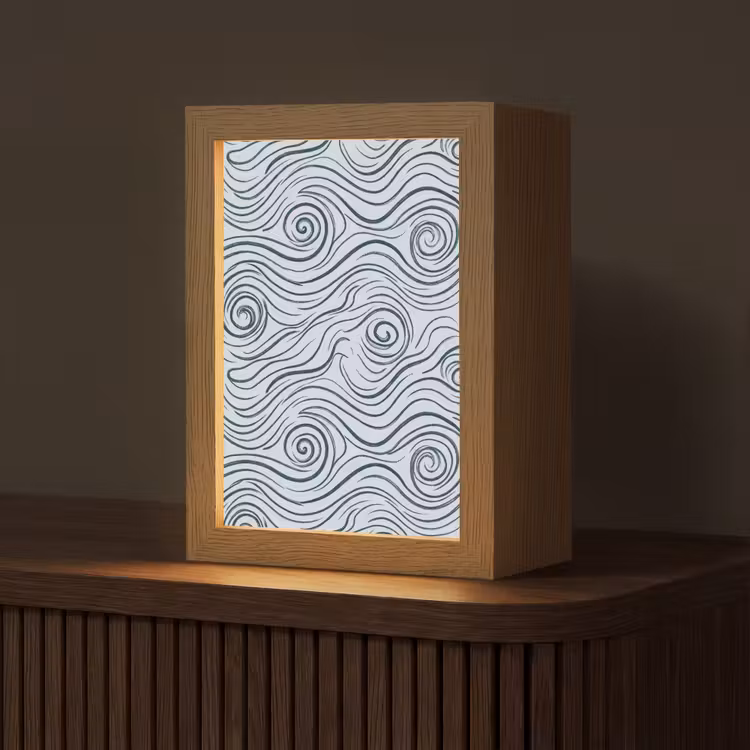 Gepersonaliseerde lightbox - Patroon - Golven - Abstract - Modern - Blauw — 1
